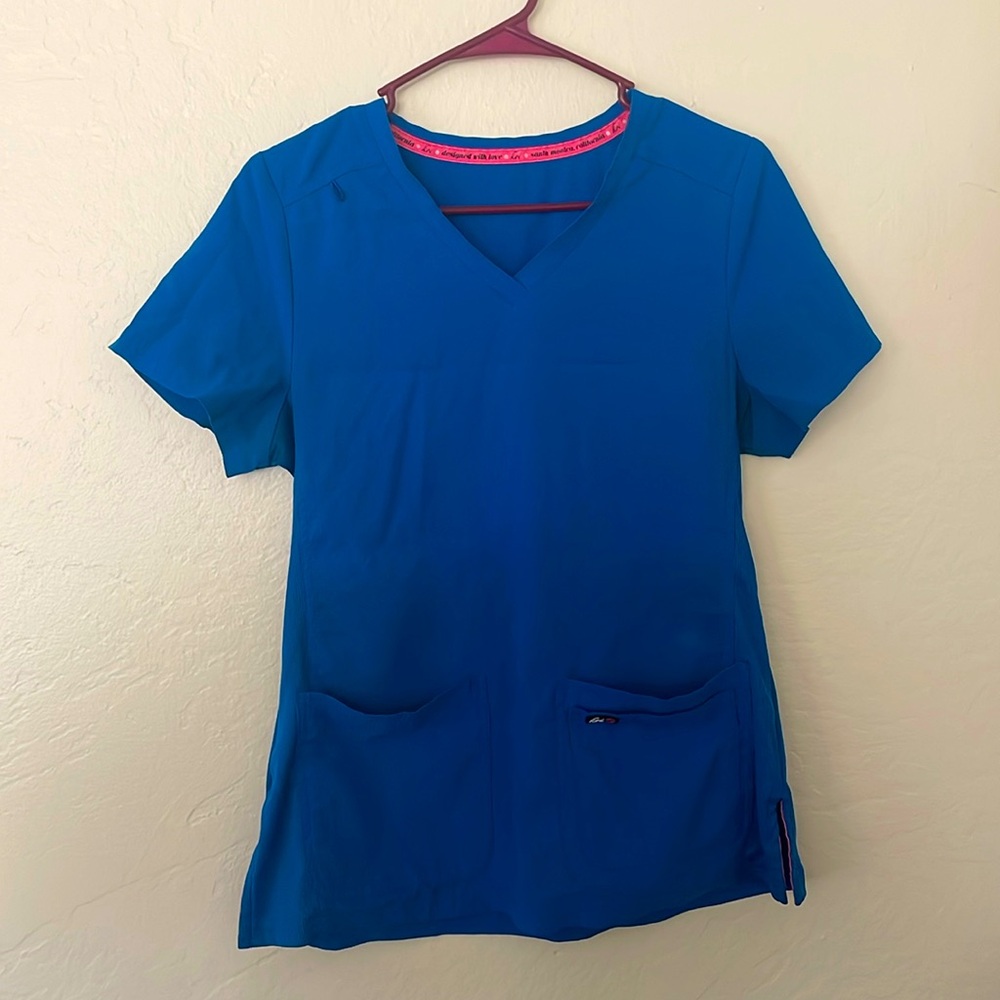 Koi Royal Blue Scrub Top